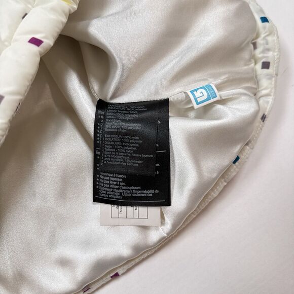 Burton DryRide‎ Sly Puffer Vest Women’s Size Large White Polka Dot Faux Fur Hood - Picture 7 of 10